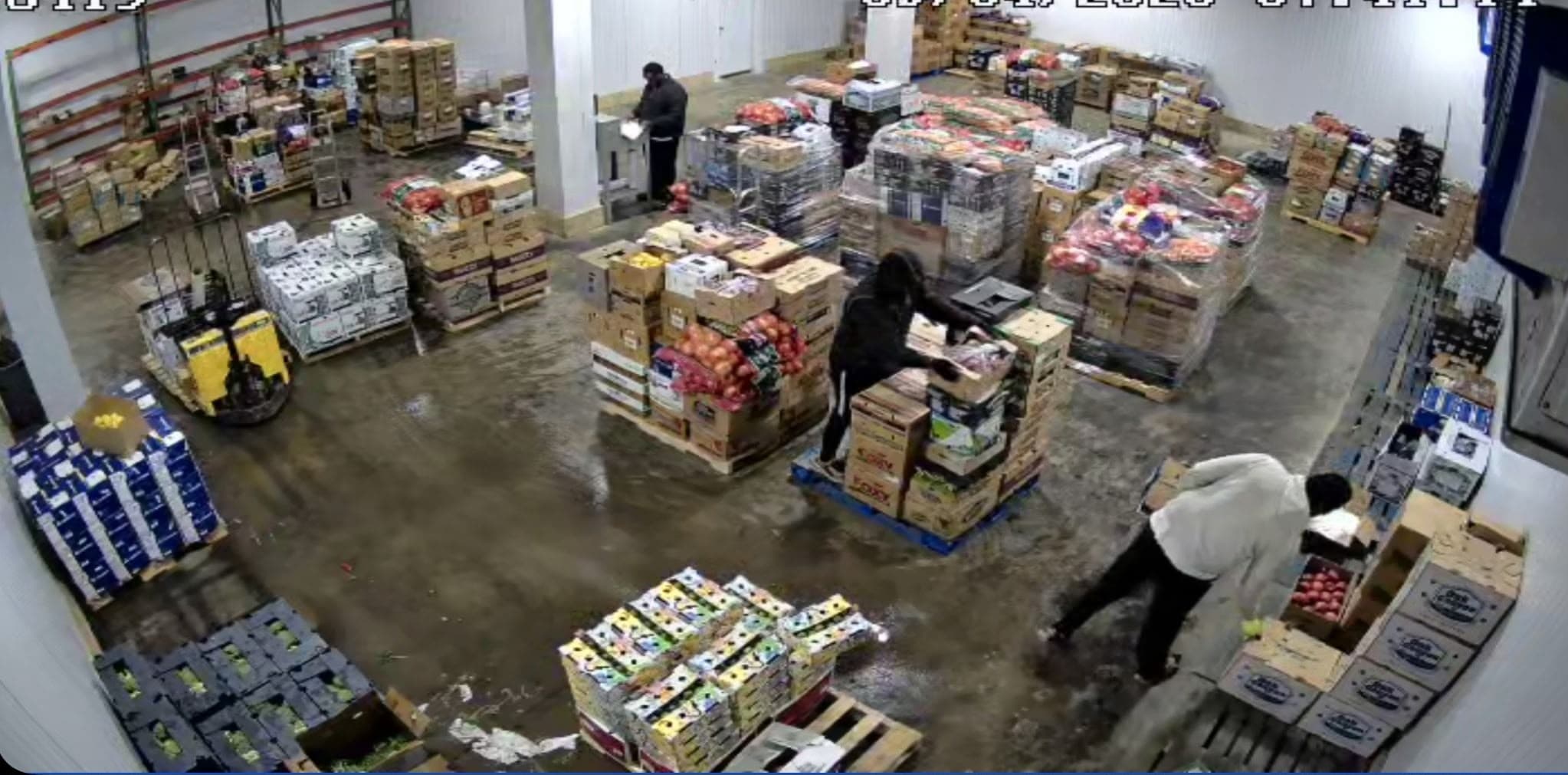 The warehouse team working produce pallets around the clock
